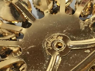 Judy Lee Rhinestone / HÉMATITE Brooch Marked