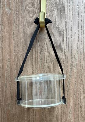 Vintage Clear Plastic Round Purse with Black Strap