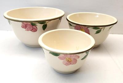 Lot #85 Set of 3 Franciscan Desert Rose Mixing Bowls