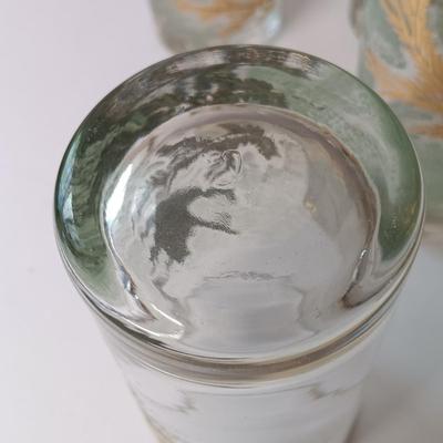 LOT 37: Set of (12) Libbey Glass Gold Oak Leaf Tumblers
