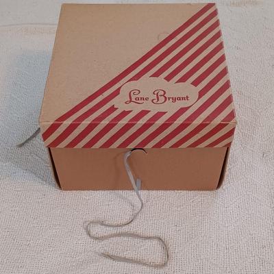 LOT 49: Vintage HL USA Handbag, Multi-Color Straw Hat, Scarf & 1960s Lane Bryant Hat Box