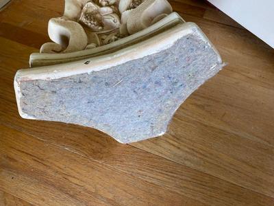 LOT 77: Sweet Cherub Pedestal with Decorative Bird House and Picture Frame