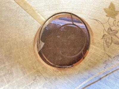 LOT 78: Beautiful Painted Glass Lamp with Mahogany Drop Leaf Side Table