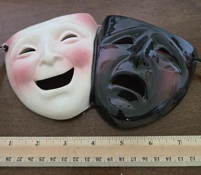 LOT 110: Vintage Metal and Ceramic Theater Masks, Venetian Carnival Masks, and More