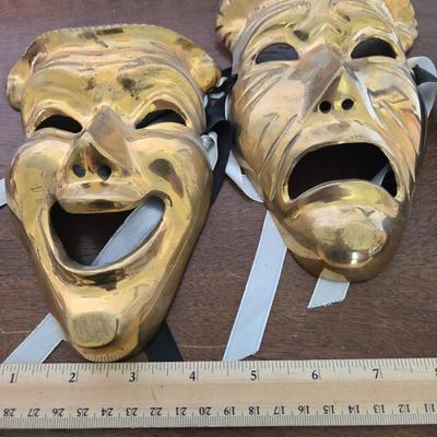 LOT 110: Vintage Metal and Ceramic Theater Masks, Venetian Carnival Masks, and More