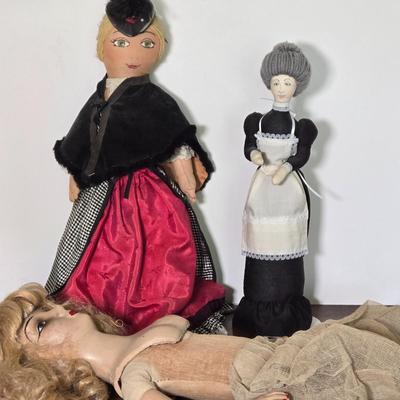 LOT 111: Maid Doll, Handmade Doll, and Doll for Parts