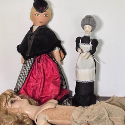 LOT 111: Maid Doll, Handmade Doll, and Doll for Parts