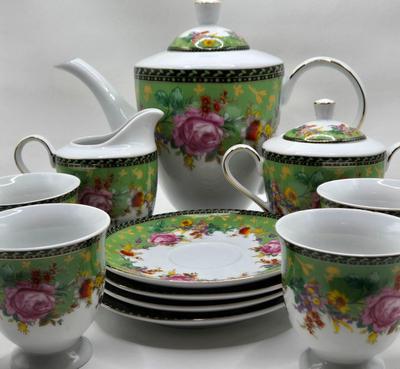 LOT 116: Royal Scotland Pink Rose Floral Tea Set