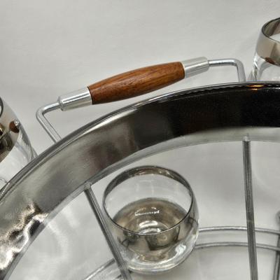 LOT 118: Vintage MCM Chrome Lined Punch Bowl Set