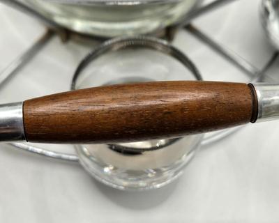 LOT 118: Vintage MCM Chrome Lined Punch Bowl Set