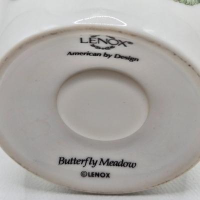 LOT 119: Teleflora Cup and Saucer, Glass Heart, Thomas Kinkade Sleigh Ride, Lenox Butterfly Meadow Travel Mug, and More