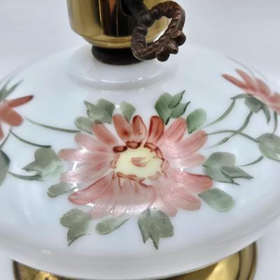 LOT 120: Vintage MCM Lamp, Cake Plate and Server, Vintage Tea Towels, and More