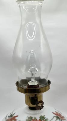 LOT 120: Vintage MCM Lamp, Cake Plate and Server, Vintage Tea Towels, and More