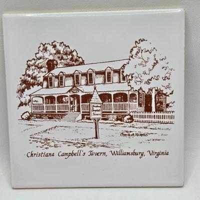 LOT 125: Bicentennial Placemats and Napkins, ARC France Glass Cannister, Hull Pottery Alpine Pretzel Jar, and More