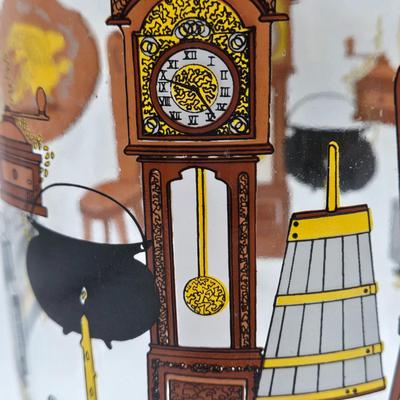 LOT 125: Bicentennial Placemats and Napkins, ARC France Glass Cannister, Hull Pottery Alpine Pretzel Jar, and More