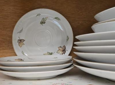 LOT 127: Cabinet Lot with Incomplete Sets of Old Ivory Syracuse China, Harmony House China Royal Duchess and More