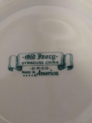 LOT 127: Cabinet Lot with Incomplete Sets of Old Ivory Syracuse China, Harmony House China Royal Duchess and More