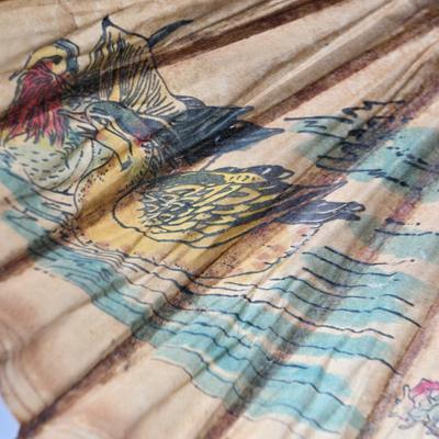 LOT 129: Andrea by Sadek Vase, 3 Piece Tea Cup Set, Asian Doll on Stand, Vintage Japanese Umbrella, and More