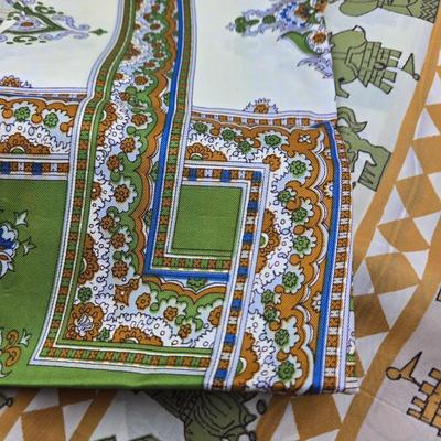 LOT 129: Andrea by Sadek Vase, 3 Piece Tea Cup Set, Asian Doll on Stand, Vintage Japanese Umbrella, and More