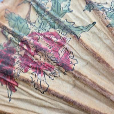 LOT 129: Andrea by Sadek Vase, 3 Piece Tea Cup Set, Asian Doll on Stand, Vintage Japanese Umbrella, and More