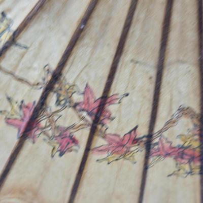 LOT 129: Andrea by Sadek Vase, 3 Piece Tea Cup Set, Asian Doll on Stand, Vintage Japanese Umbrella, and More