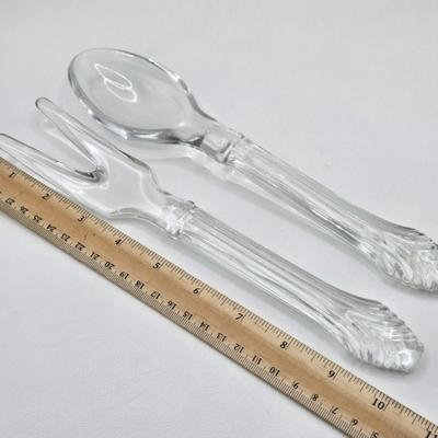 LOT 133: MCM Wooed Lazy Susan, Stainless Steel Condiment Server, Gravy Boat, 4 Silver Plated Dessert Cups and Glass Salad Serving Spoon...