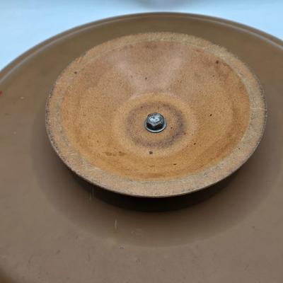 LOT 133: MCM Wooed Lazy Susan, Stainless Steel Condiment Server, Gravy Boat, 4 Silver Plated Dessert Cups and Glass Salad Serving Spoon...