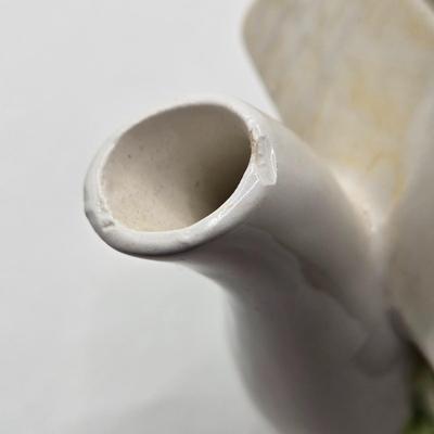 LOT 134: Cardinal Teapot, Price teapot, and Set of Gold Trimmed Milk Glass Cups and Saucers