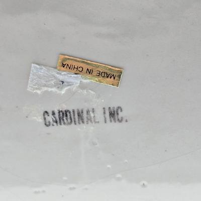 LOT 134: Cardinal Teapot, Price teapot, and Set of Gold Trimmed Milk Glass Cups and Saucers