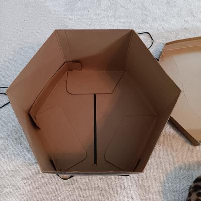 LOT 136: Vintage Gimbels Faux Leopard Print Hat with Norman Kartiganer Wig Holder, Faux Fur Handbag & More