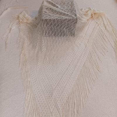 LOT 137: John Weitz Leather Handbag, Hoodlums Ltd Floral Hat, Knit Shawl & More