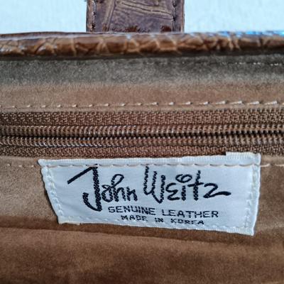 LOT 137: John Weitz Leather Handbag, Hoodlums Ltd Floral Hat, Knit Shawl & More