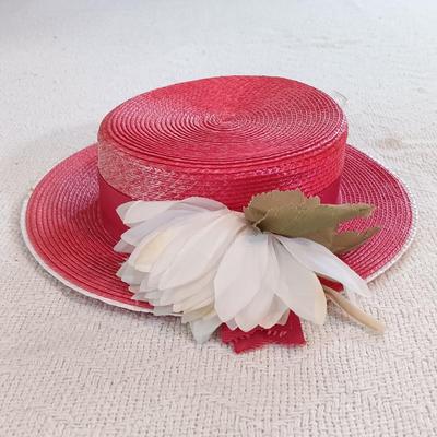 LOT 140: Junior Seasons Straw Hat, Swiss Purple Fur Pompadour Hat, Multi-Color Fabric and Leather Belt & More