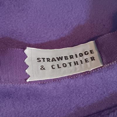 LOT 140: Junior Seasons Straw Hat, Swiss Purple Fur Pompadour Hat, Multi-Color Fabric and Leather Belt & More