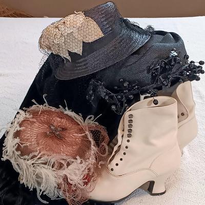 LOT 144: Mixed Blues Lace-Up Ankle Boots, Tower Shops Cloche, Collection XIIX Velvet Shawl & More
