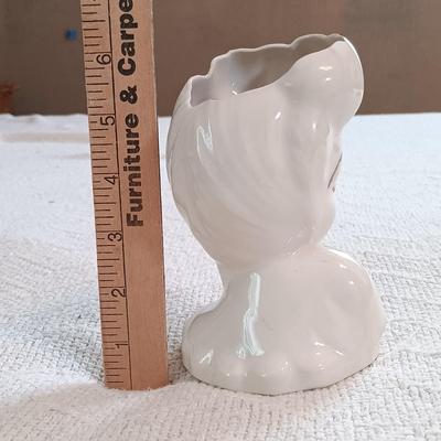 LOT 145: Vintage Tapestry Handbag, Glamour Girl Head Vase, Handpainted Silk Fan & More