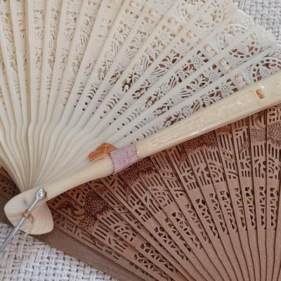 LOT 145: Vintage Tapestry Handbag, Glamour Girl Head Vase, Handpainted Silk Fan & More