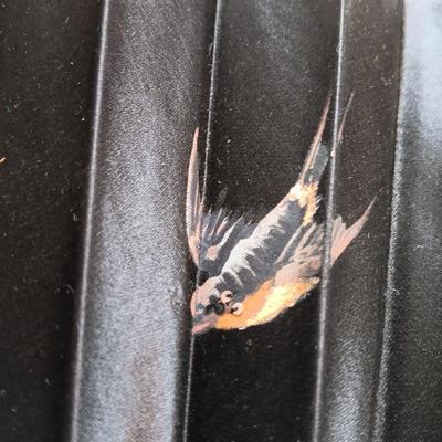 LOT 145: Vintage Tapestry Handbag, Glamour Girl Head Vase, Handpainted Silk Fan & More