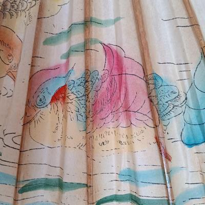 LOT 147: Vintage Kimono with Handpainted Paper Umbrella