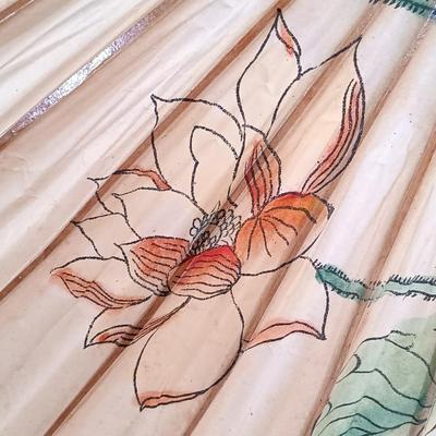 LOT 147: Vintage Kimono with Handpainted Paper Umbrella