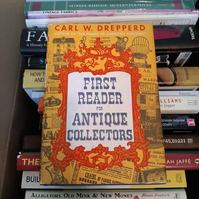 LOT 153: Box of Books: Antiques, Fashion, Collecting, Designing Clothes and More