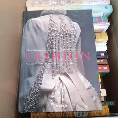 LOT 153: Box of Books: Antiques, Fashion, Collecting, Designing Clothes and More