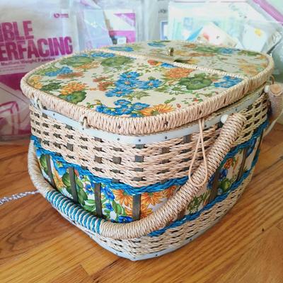 LOT 154: Sewing Basket, Sewing Notions & More