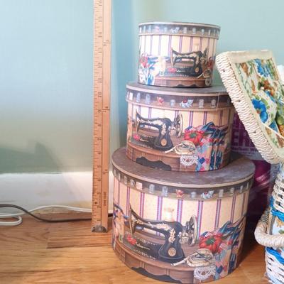LOT 154: Sewing Basket, Sewing Notions & More