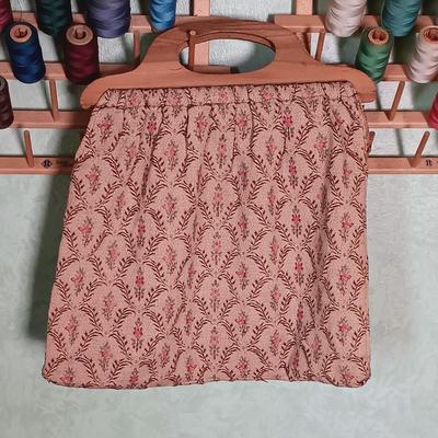 LOT 155: Wooden Thread Rack, All-Purpose Bag w/Wooden Handle & Vintage Signed Terone Print of Southern Bell