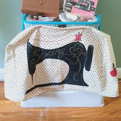 LOT 156: Elna 2110 Sewing Machine & Sew Box w/Notions