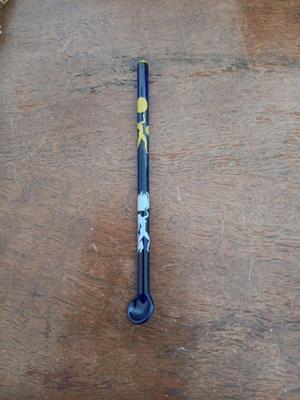 LOT 158: Unique Glass Colbalt Blue Beverage Stirrers Flatware, Vintage Souvenir Spoons, Vintage Folk Art Uncle Sam Tin Metal Shelf Sitter...