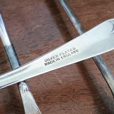 LOT 158: Unique Glass Colbalt Blue Beverage Stirrers Flatware, Vintage Souvenir Spoons, Vintage Folk Art Uncle Sam Tin Metal Shelf Sitter...