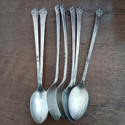 LOT 158: Unique Glass Colbalt Blue Beverage Stirrers Flatware, Vintage Souvenir Spoons, Vintage Folk Art Uncle Sam Tin Metal Shelf Sitter...