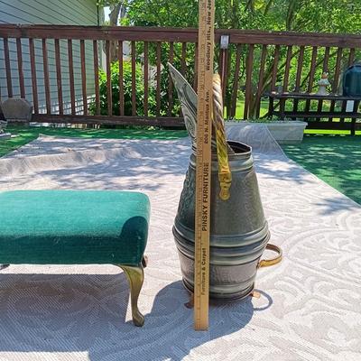 LOT 159: Vintage Coal Scuttle & Foot Stool